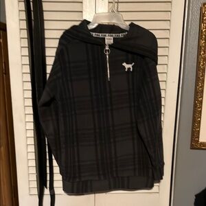 PINK Victoria's Secret Black Zip Up Sweater